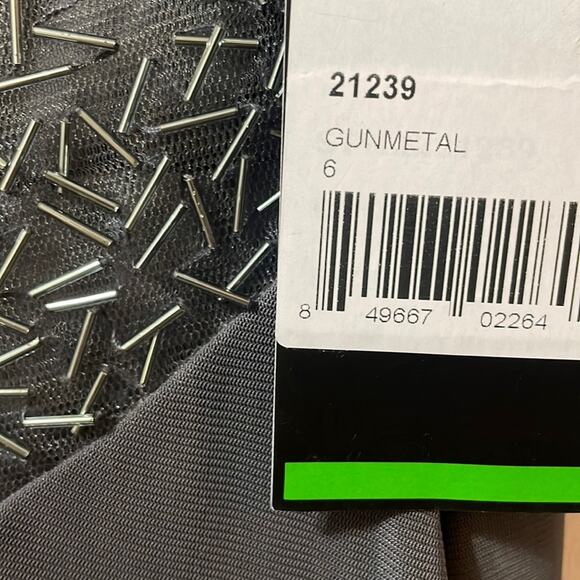 La Femme One Shoulder Evening Gown Gray Beaded 21239 Size 6 Cocktail Prom Formal - Picture 5 of 6